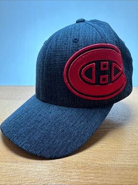 Montreal Canadiens Red Logo Heather Gray Flexfit NHL Cap